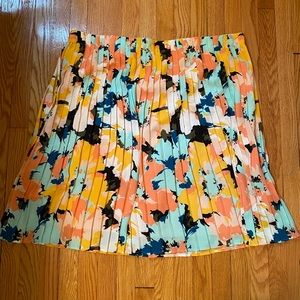 Pleated Floral Skirt